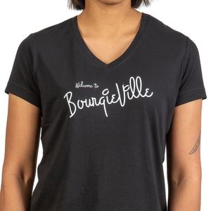 Welcome to Bourgieville V-neck Graphic T-shirt